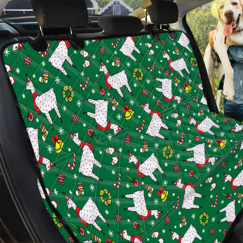 Christmas Llama Pattern Print Pet Car Back Seat Cover