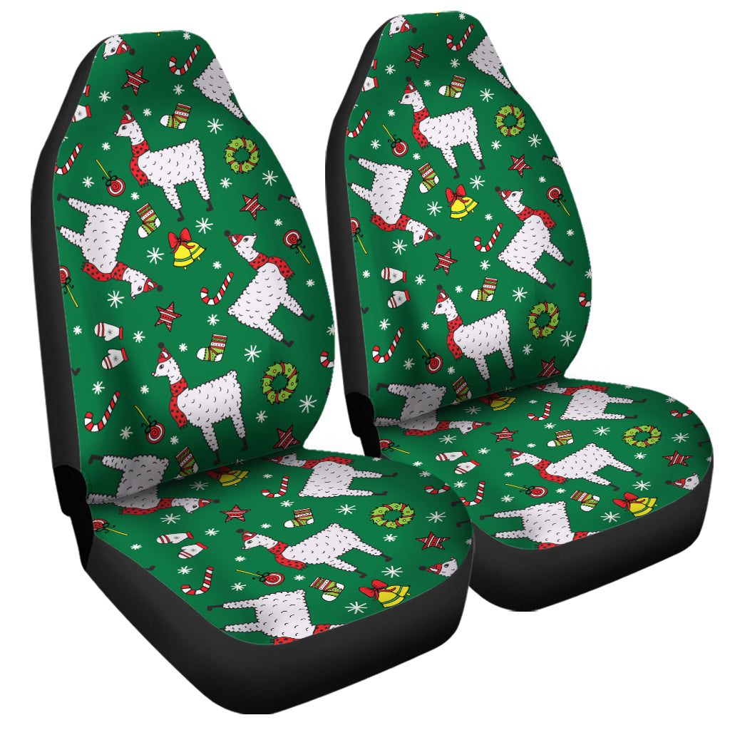 Christmas Llama Pattern Print Universal Fit Car Seat Covers