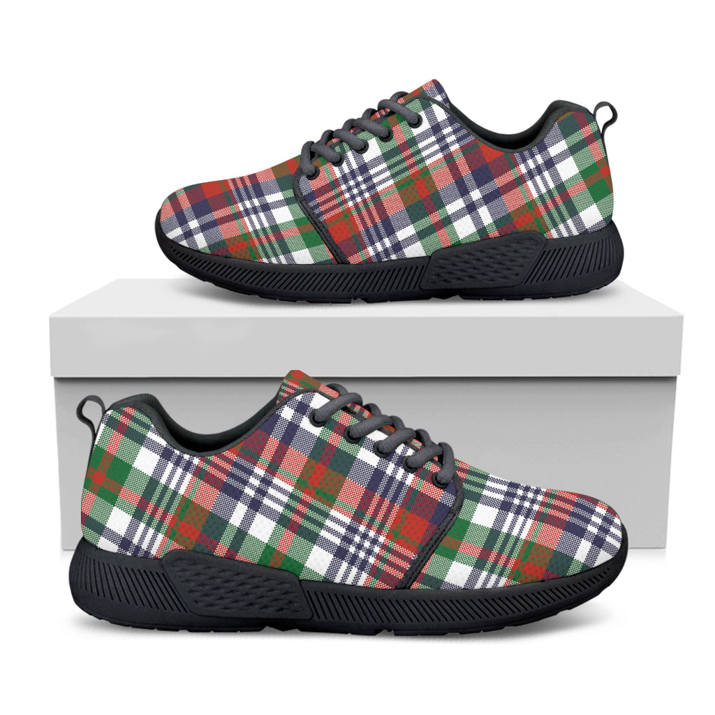 Christmas Madras Plaid Print Black Athletic Shoes