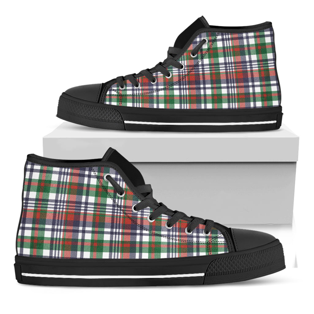 Christmas Madras Plaid Print Black High Top Shoes