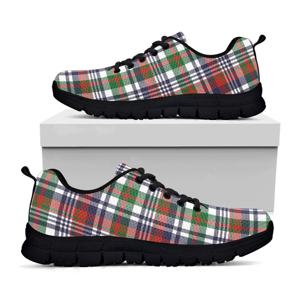 Christmas Madras Plaid Print Black Sneakers