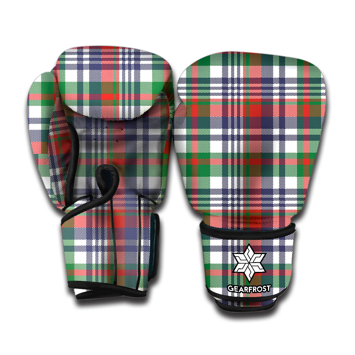 Christmas Madras Plaid Print Boxing Gloves