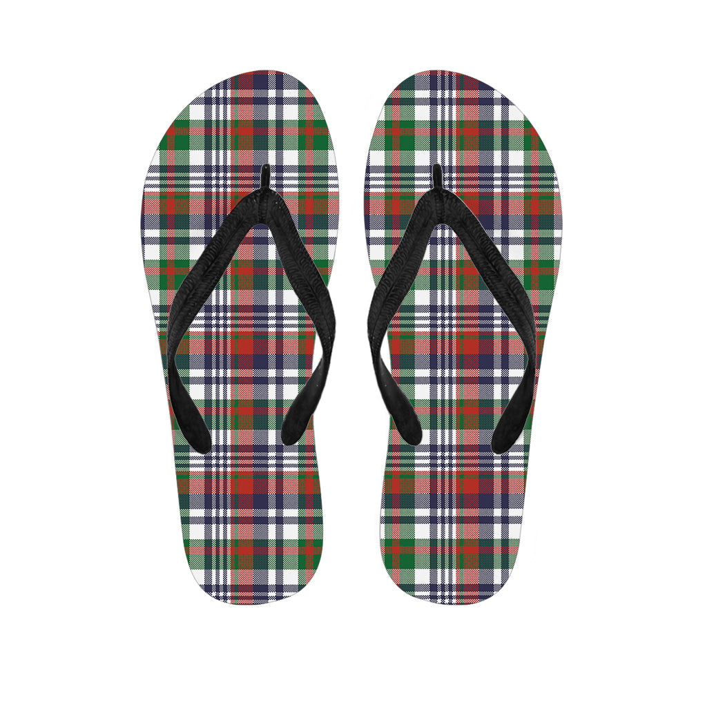 Christmas Madras Plaid Print Flip Flops