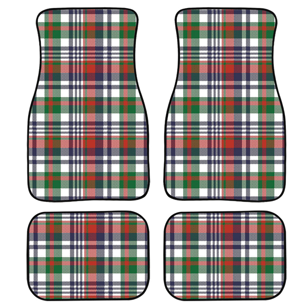 Christmas Madras Plaid Print Front and Back Car Floor Mats