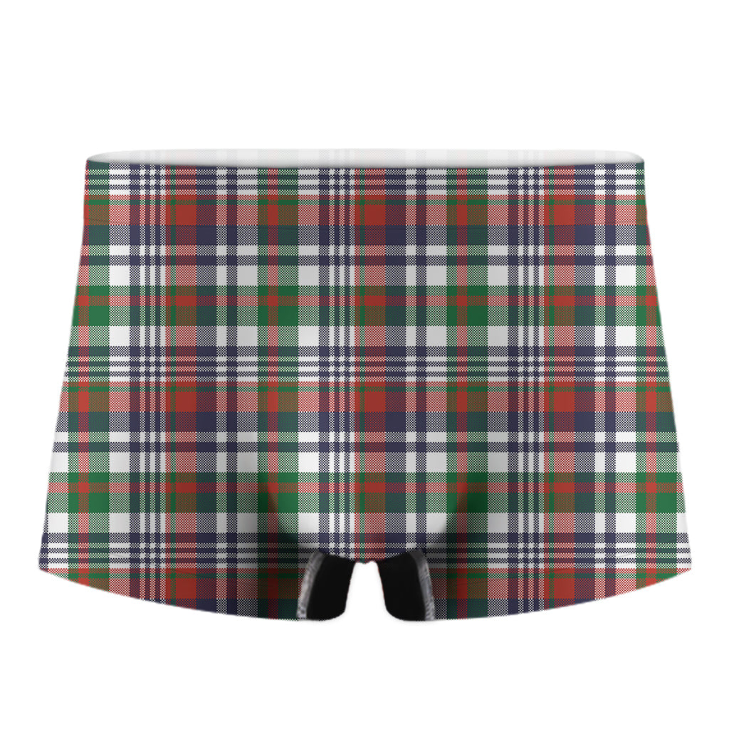 Christmas Madras Plaid Print Men's Boxer Briefs