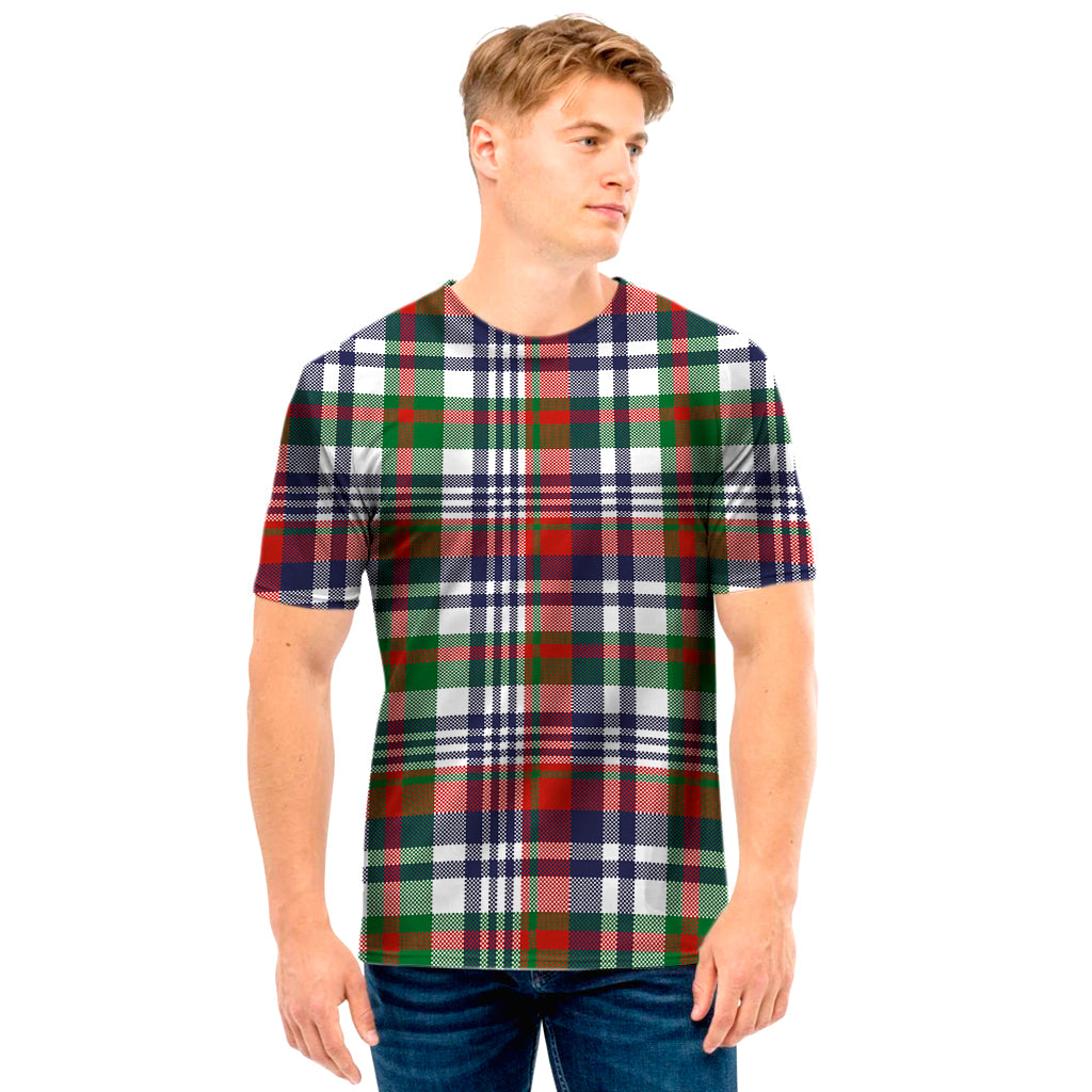 Christmas Madras Plaid Print Men's T-Shirt