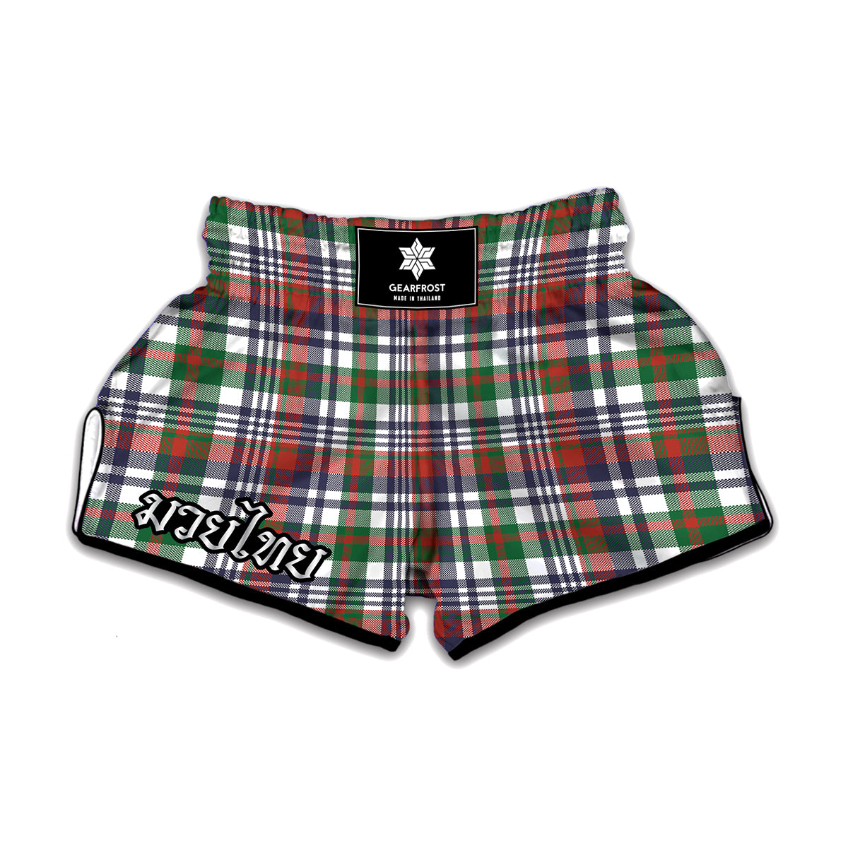 Christmas Madras Plaid Print Muay Thai Boxing Shorts