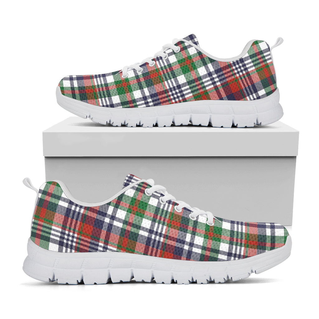 Christmas Madras Plaid Print White Sneakers