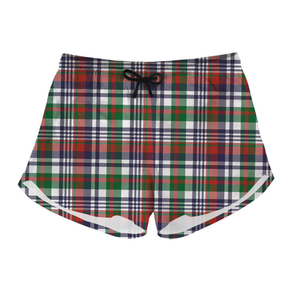 Christmas Madras Plaid Print Women's Shorts