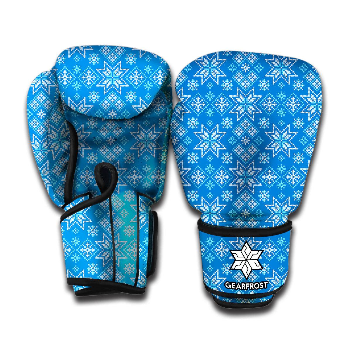 Christmas Nordic Knitted Pattern Print Boxing Gloves