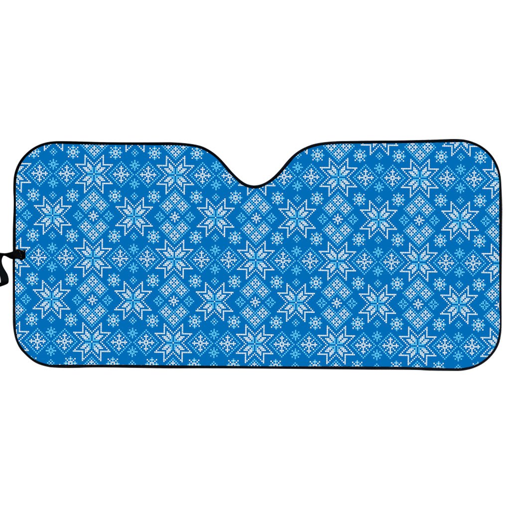 Christmas Nordic Knitted Pattern Print Car Sun Shade