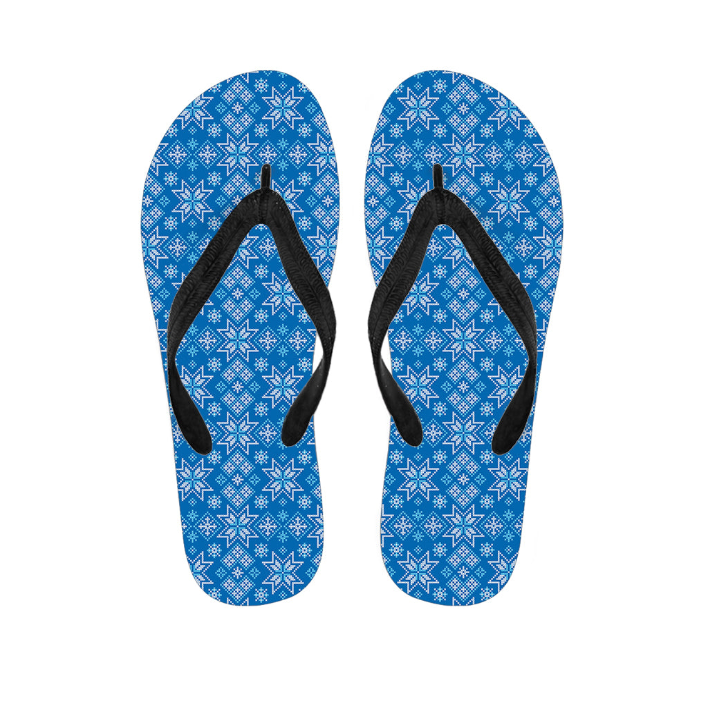 Christmas Nordic Knitted Pattern Print Flip Flops