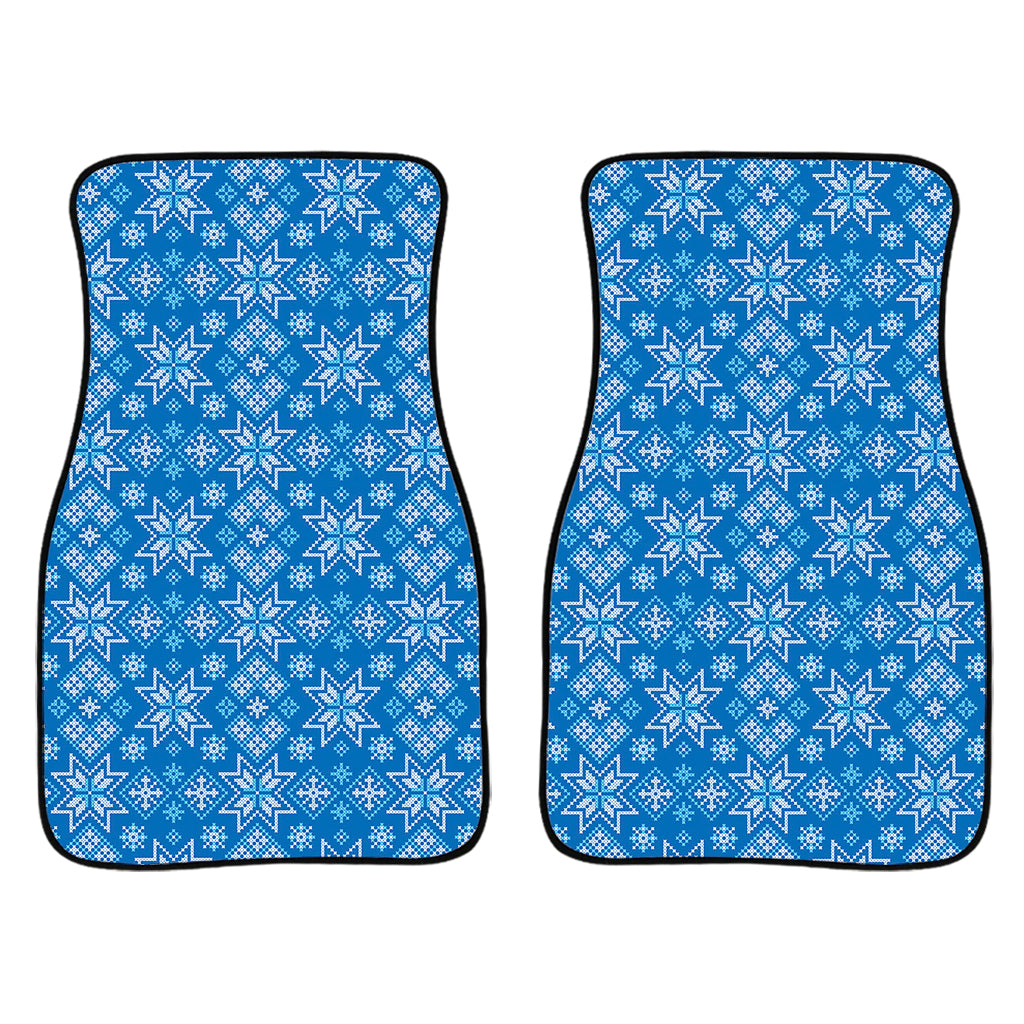 Christmas Nordic Knitted Pattern Print Front Car Floor Mats