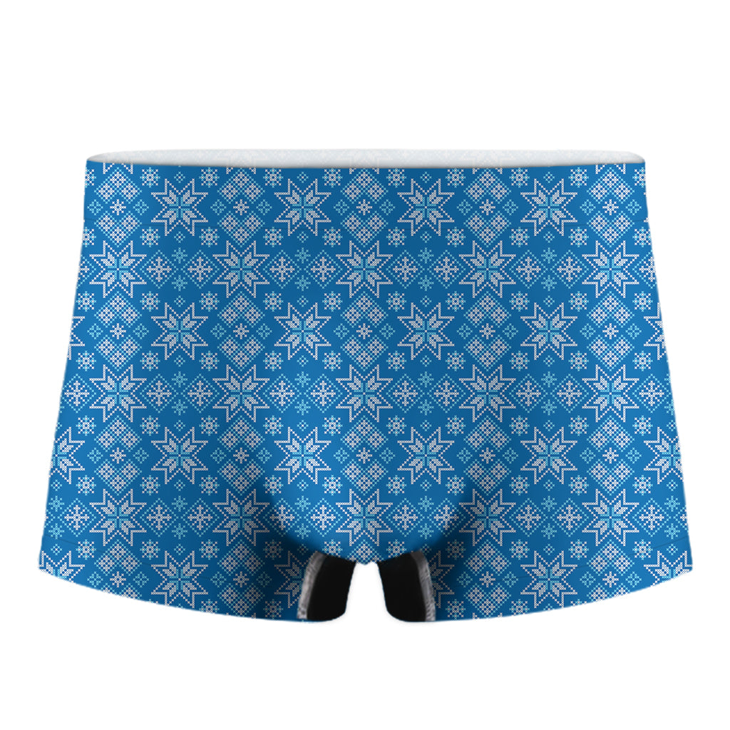 Christmas Nordic Knitted Pattern Print Men's Boxer Briefs