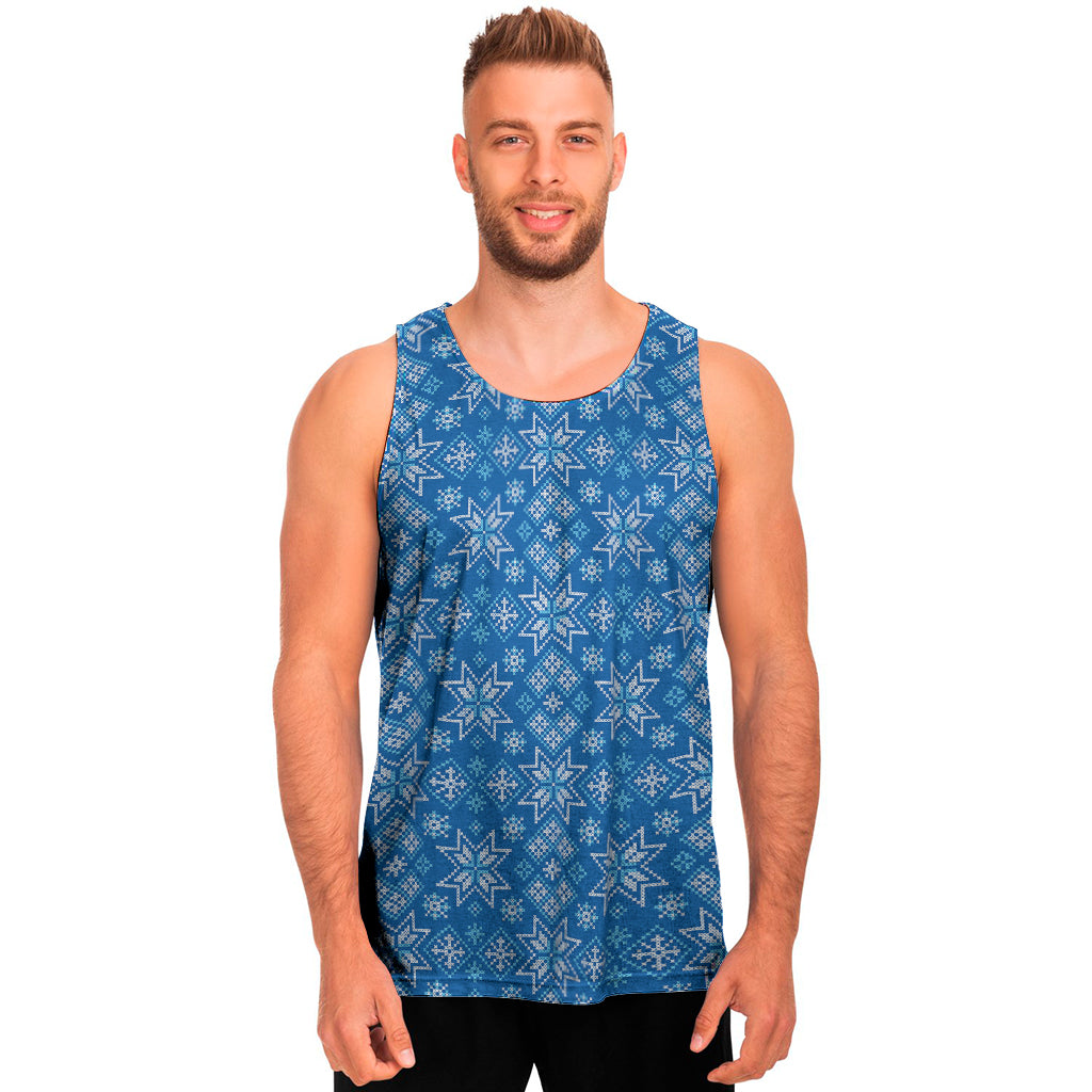 Christmas Nordic Knitted Pattern Print Men's Tank Top