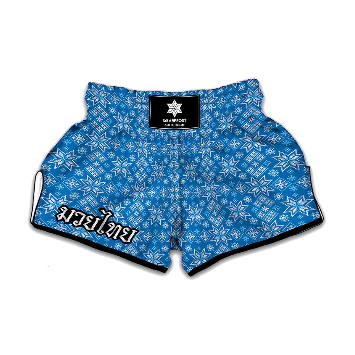 Christmas Nordic Knitted Pattern Print Muay Thai Boxing Shorts