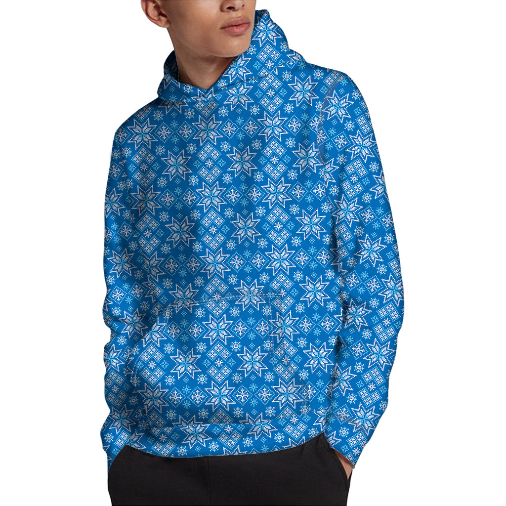 Christmas Nordic Knitted Pattern Print Pullover Hoodie