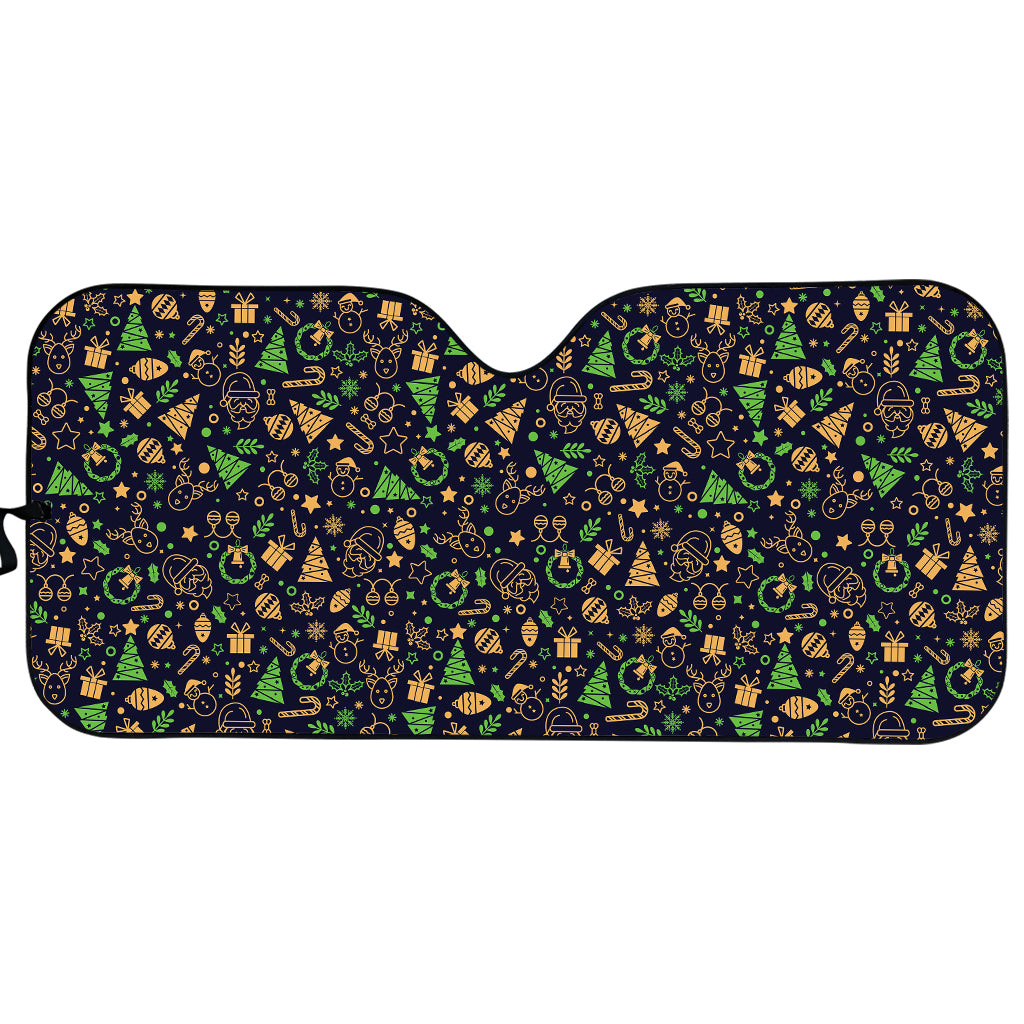 Christmas Party Elements Pattern Print Car Sun Shade