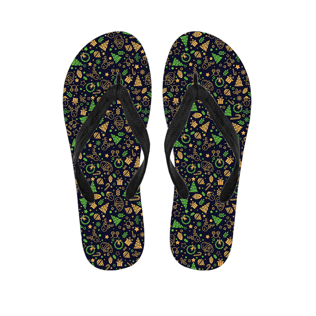 Christmas Party Elements Pattern Print Flip Flops