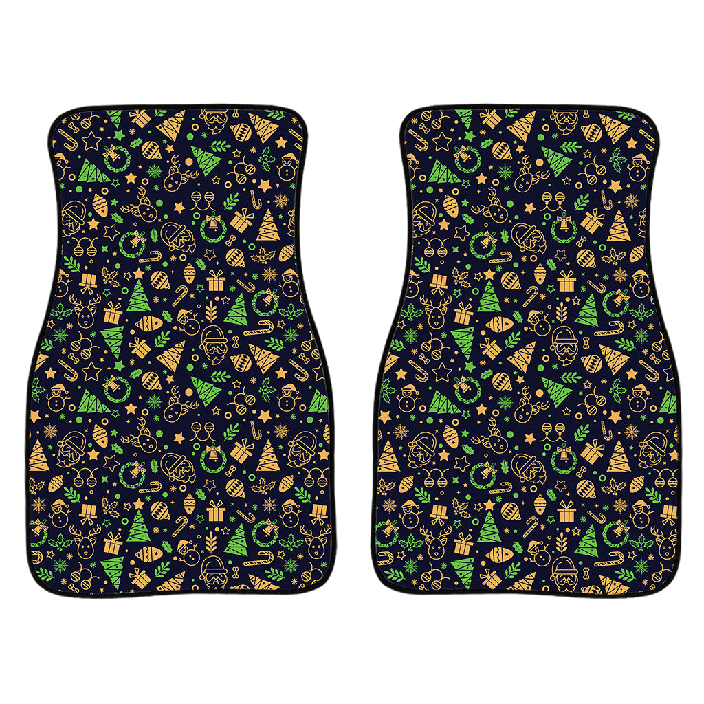 Christmas Party Elements Pattern Print Front Car Floor Mats