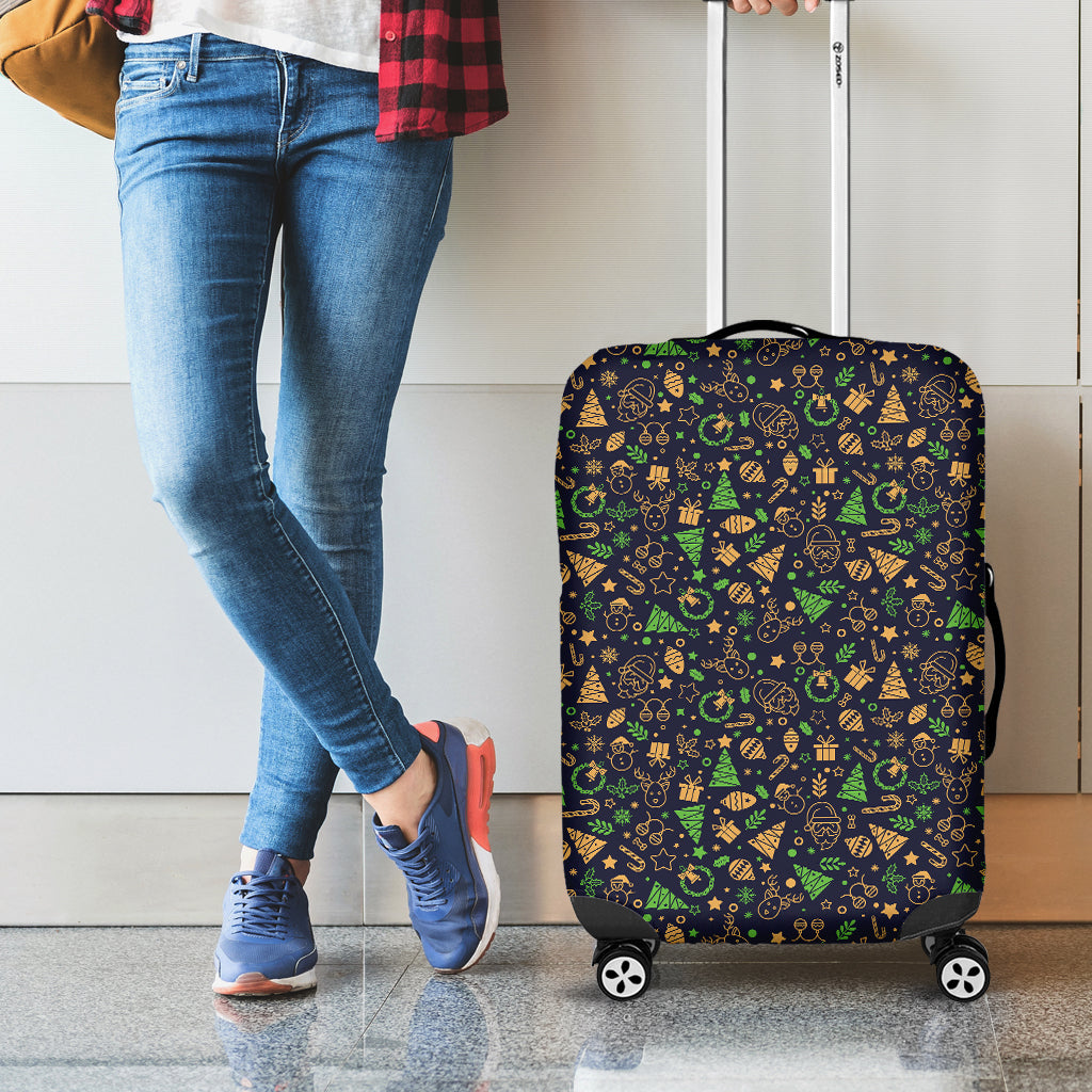 Christmas Party Elements Pattern Print Luggage Cover