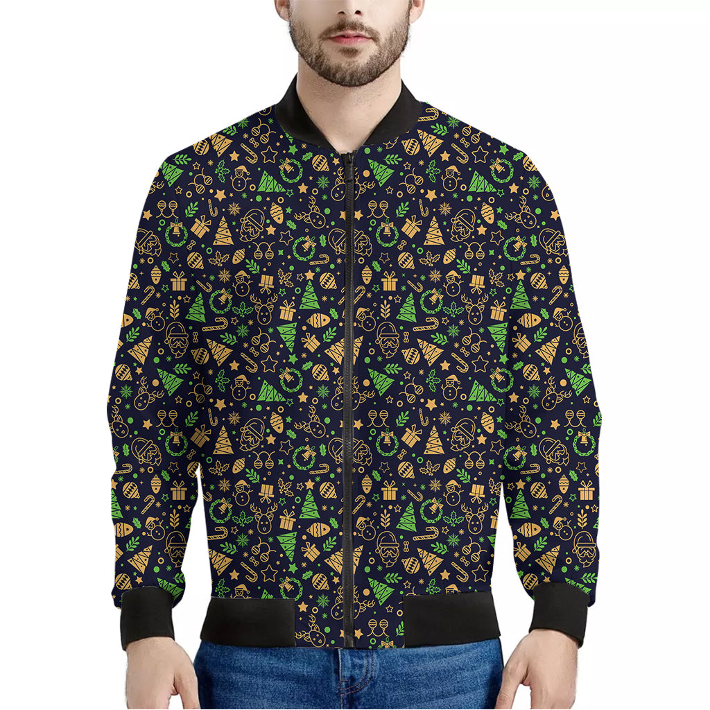 Christmas Party Elements Pattern Print Men's Bomber Jacket