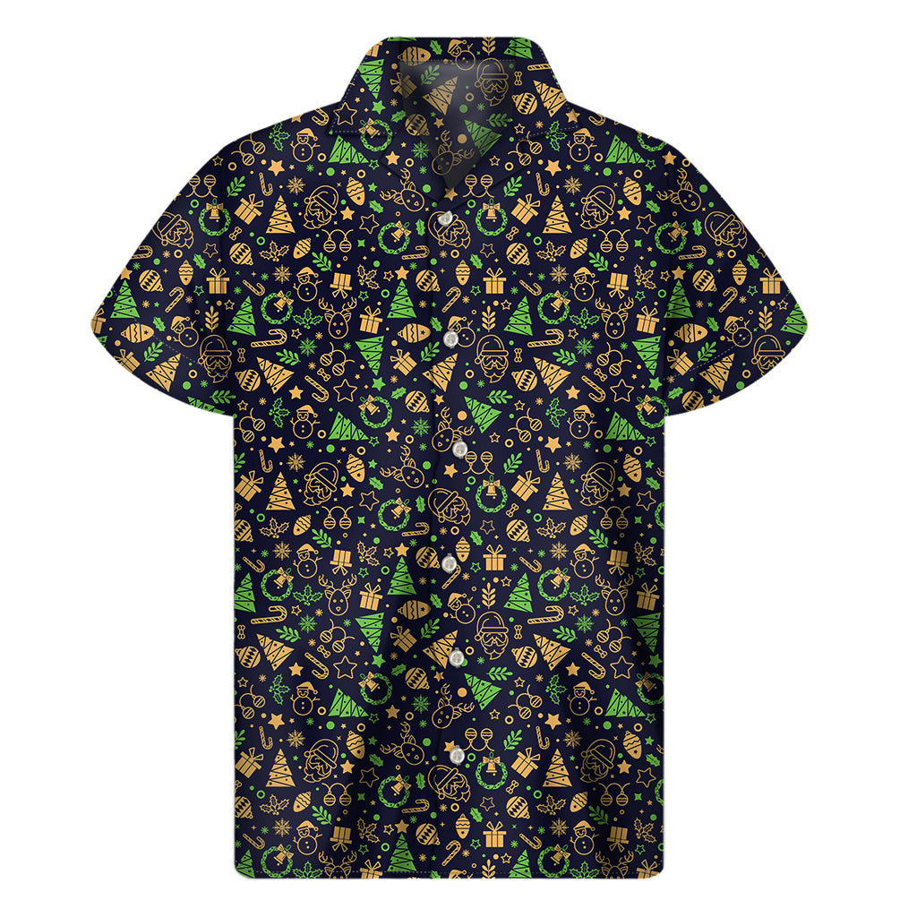 Christmas Party Elements Pattern Print Men's Short Sleeve Shirt