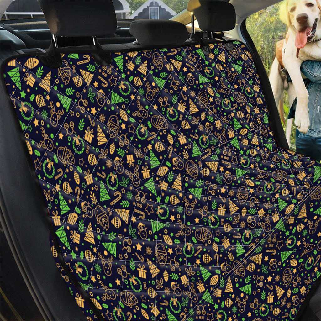 Christmas Party Elements Pattern Print Pet Car Back Seat Cover