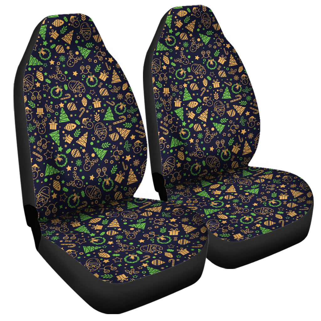 Christmas Party Elements Pattern Print Universal Fit Car Seat Covers