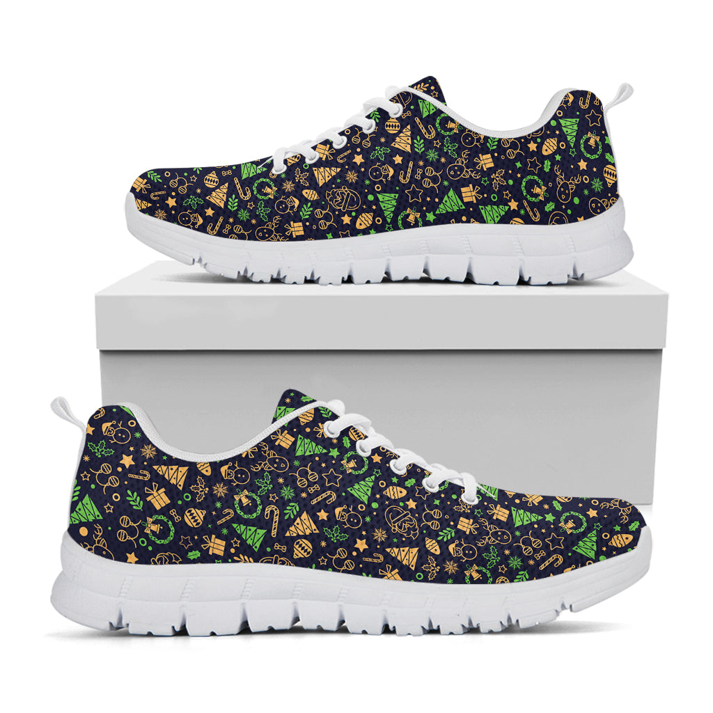 Christmas Party Elements Pattern Print White Sneakers