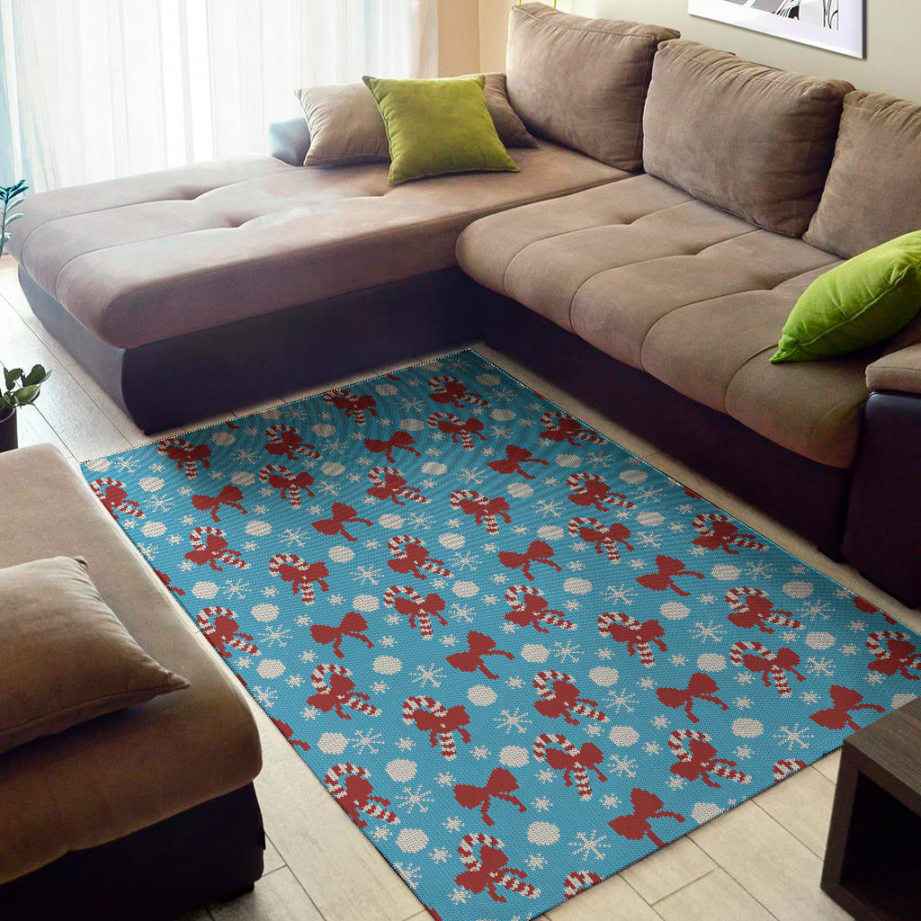 Christmas Party Knitted Pattern Print Area Rug