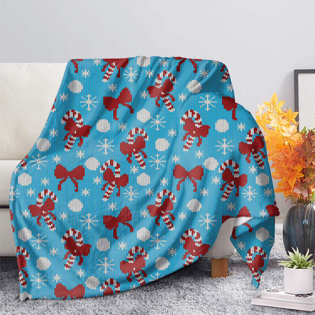 Christmas Party Knitted Pattern Print Blanket