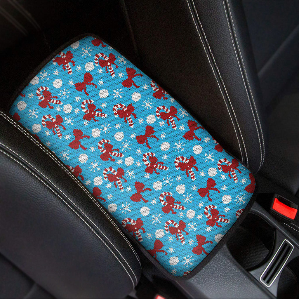 Christmas Party Knitted Pattern Print Car Center Console Cover