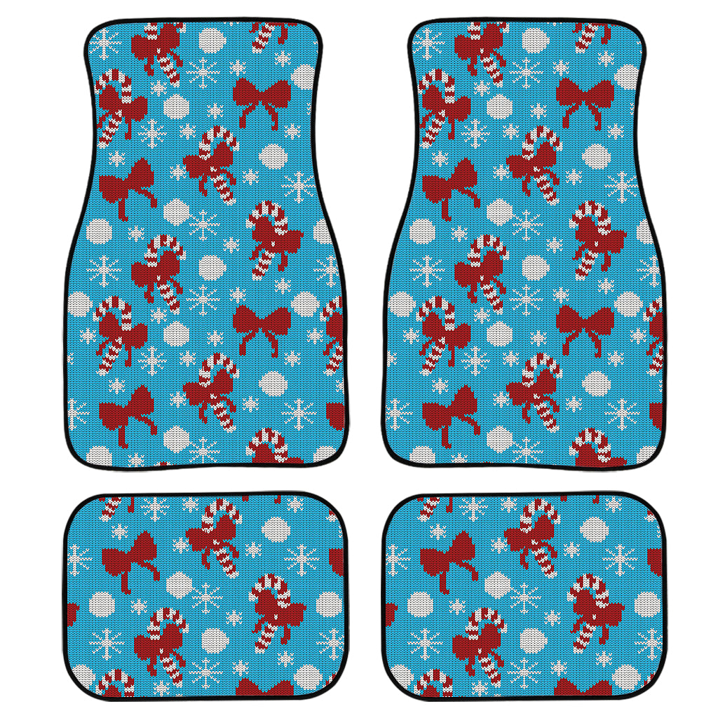 Christmas Party Knitted Pattern Print Front and Back Car Floor Mats