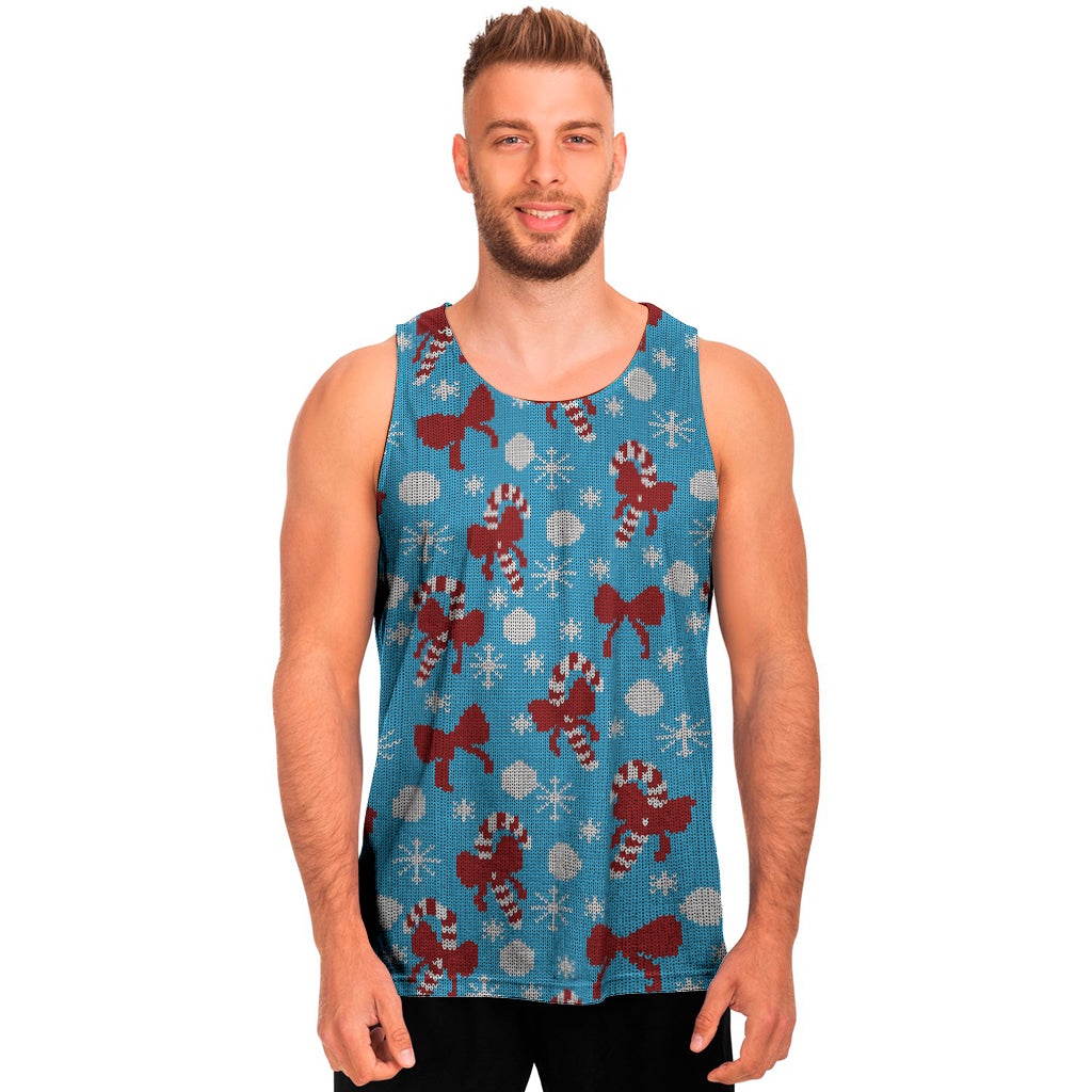 Christmas Party Knitted Pattern Print Men's Tank Top