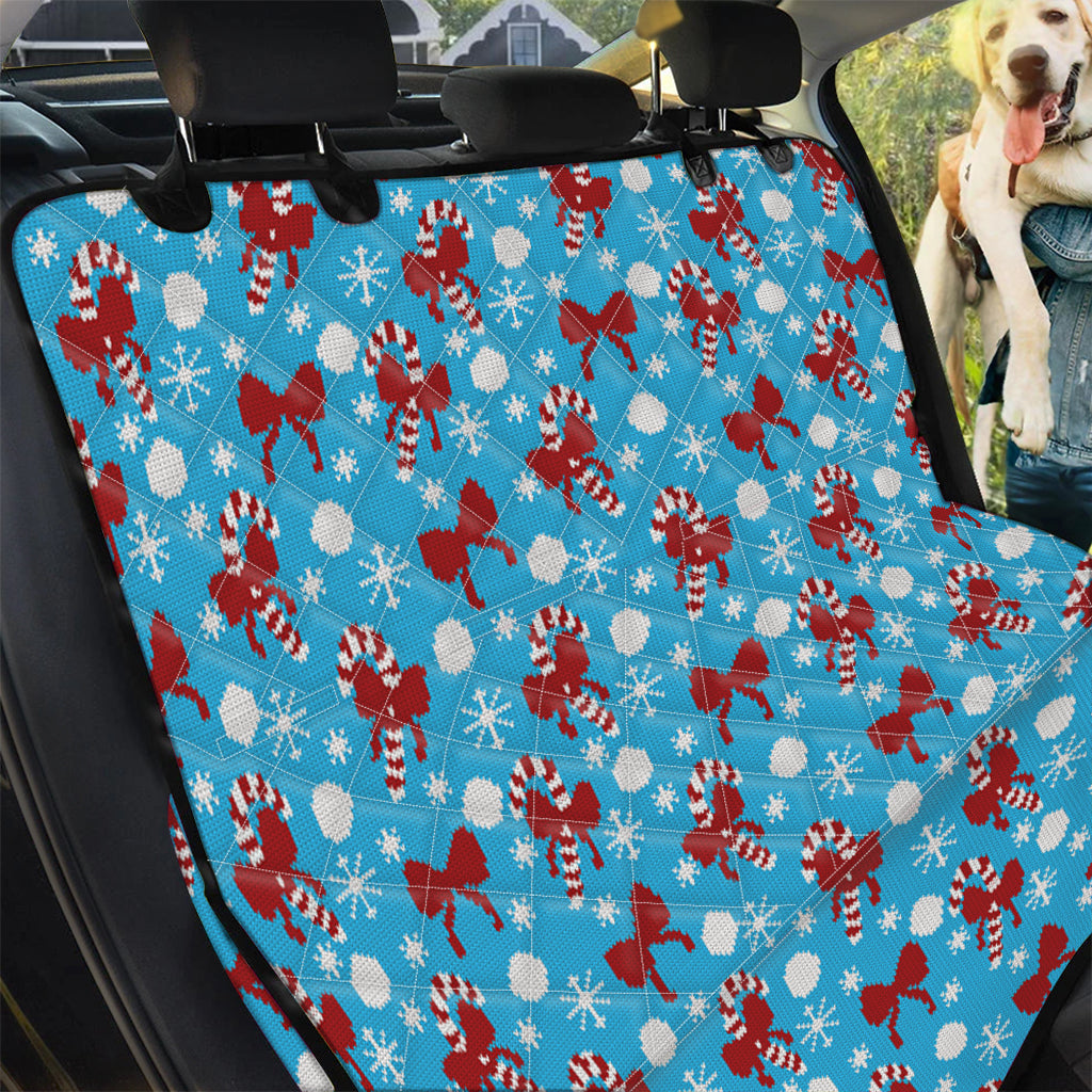 Christmas Party Knitted Pattern Print Pet Car Back Seat Cover