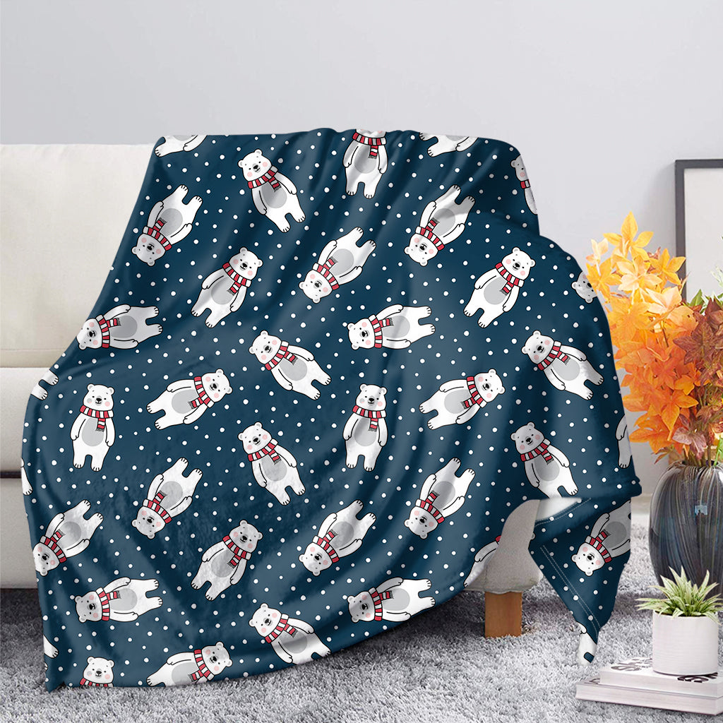 Christmas Polar Bear Pattern Print Blanket