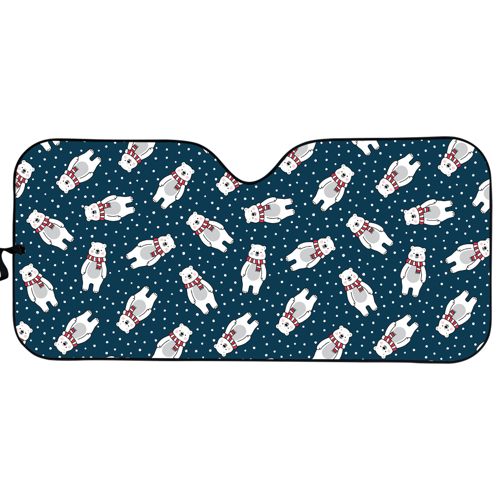 Christmas Polar Bear Pattern Print Car Sun Shade