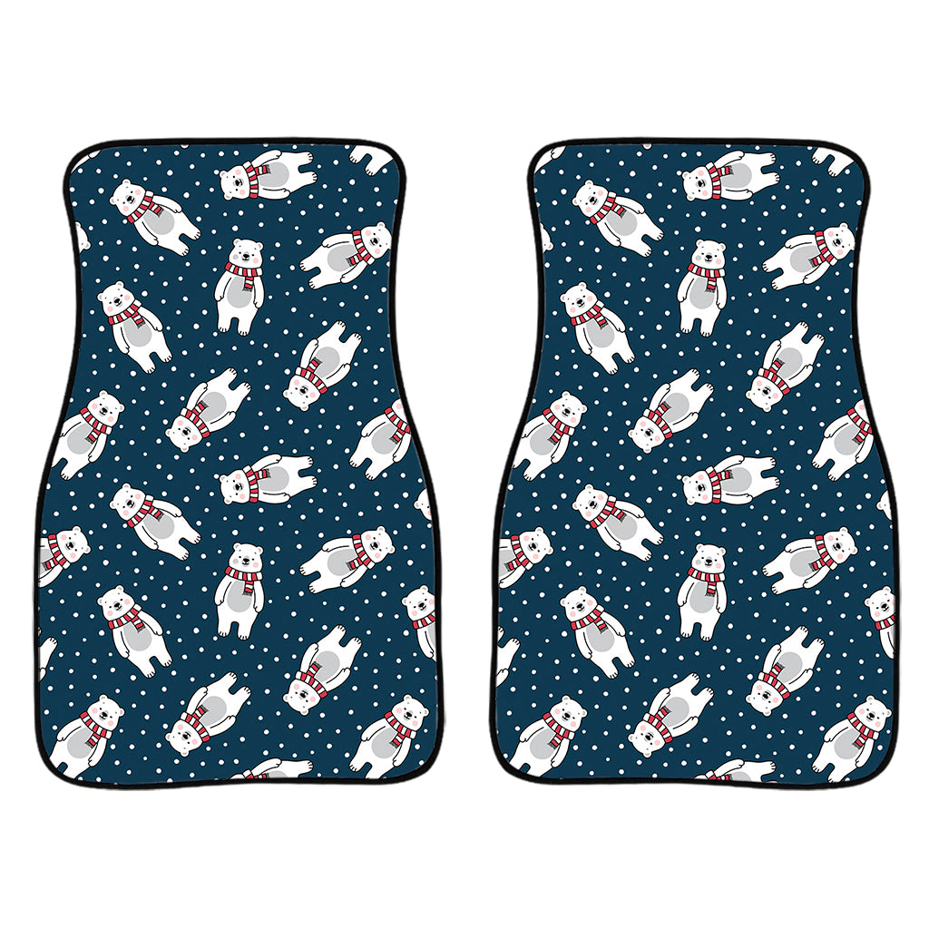 Christmas Polar Bear Pattern Print Front Car Floor Mats