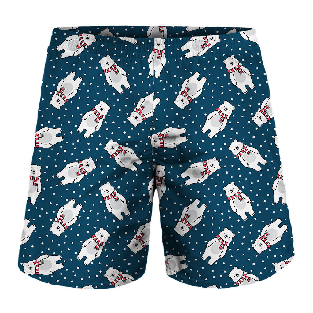 Christmas Polar Bear Pattern Print Men's Shorts