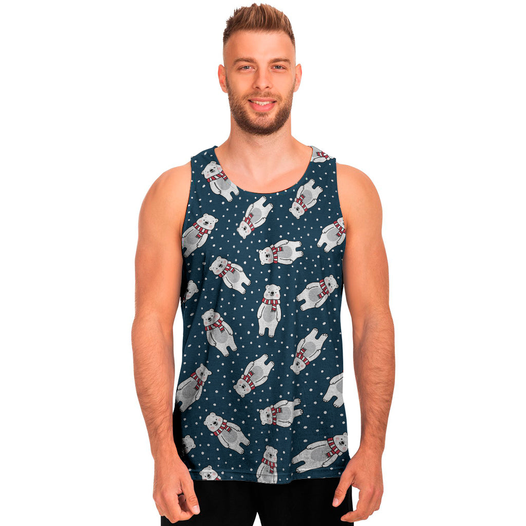 Christmas Polar Bear Pattern Print Men's Tank Top