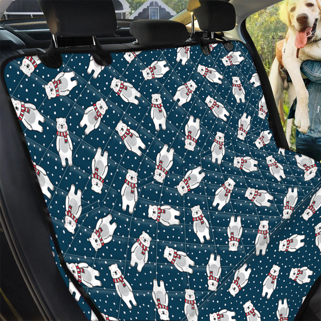 Christmas Polar Bear Pattern Print Pet Car Back Seat Cover