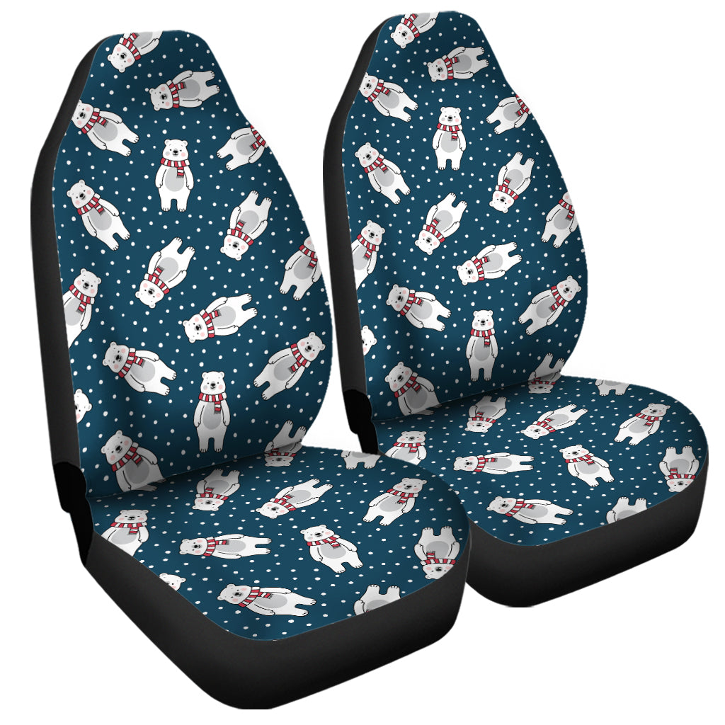 Christmas Polar Bear Pattern Print Universal Fit Car Seat Covers