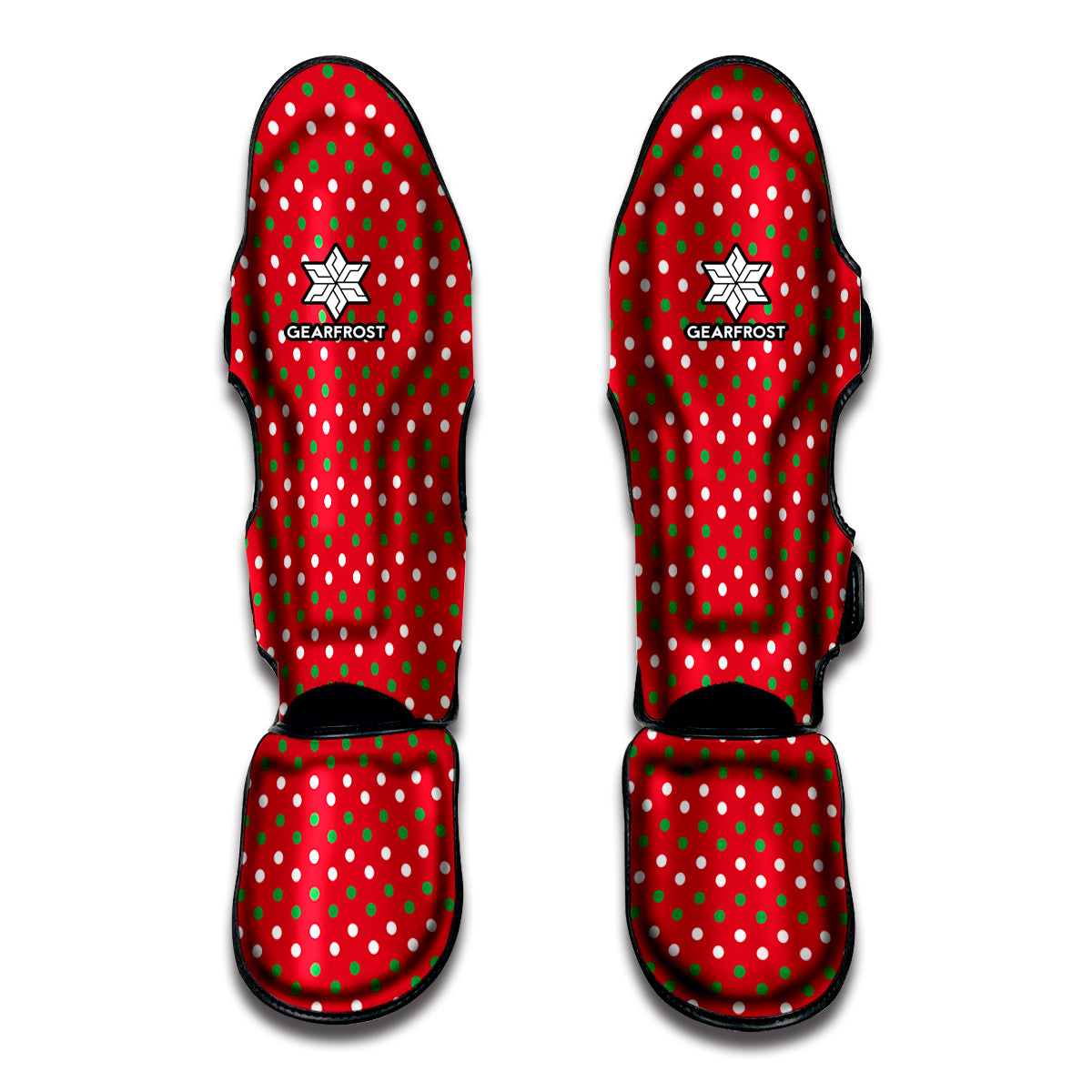 Christmas Polka Dot Pattern Print Muay Thai Shin Guards