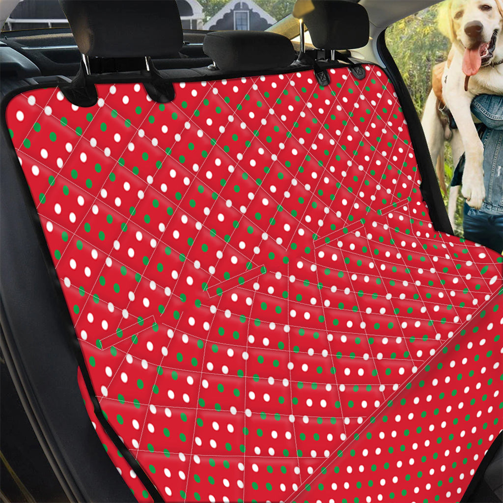 Christmas Polka Dot Pattern Print Pet Car Back Seat Cover