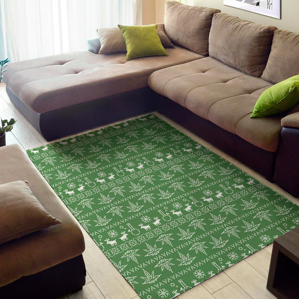 Christmas Pot Leaf Pattern Print Area Rug