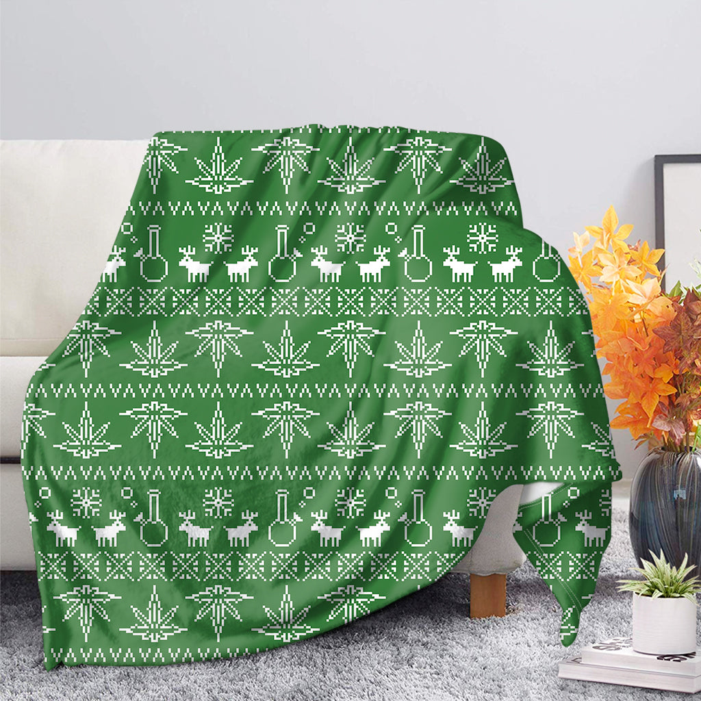 Christmas Pot Leaf Pattern Print Blanket