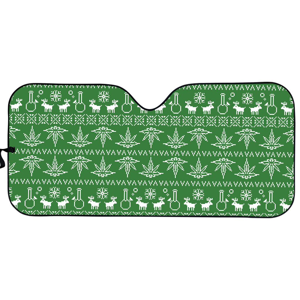 Christmas Pot Leaf Pattern Print Car Sun Shade