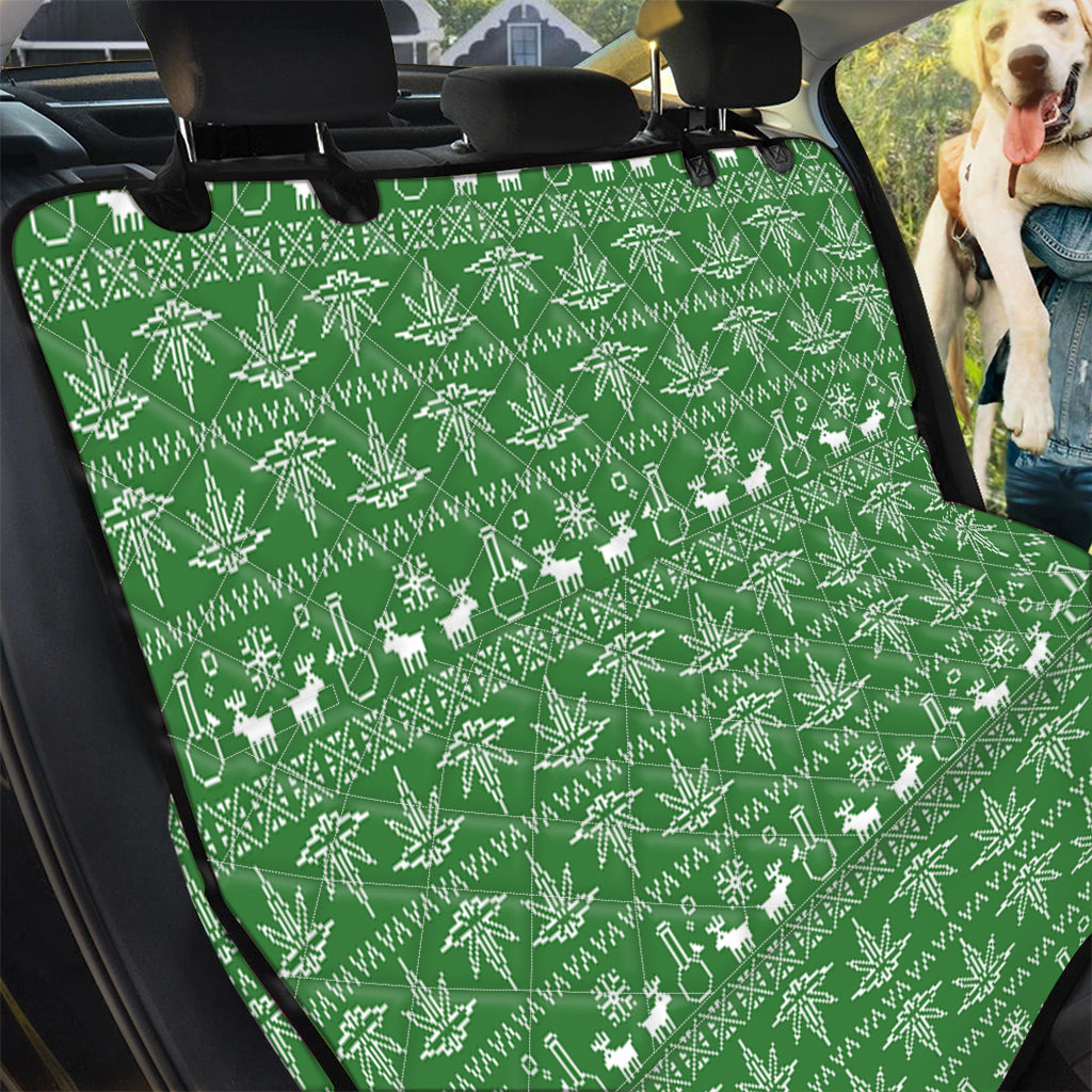 Christmas Pot Leaf Pattern Print Pet Car Back Seat Cover