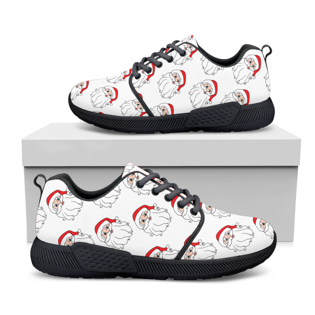 Christmas Santa Claus Pattern Print Black Athletic Shoes